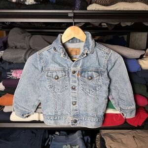 vintage 80's Kids Levi Strauss & Co Denim Jacket Size 6 Light Wash Made in USA